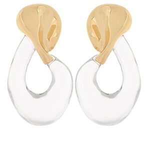 Geometric Metal & Resin Ring Earrings